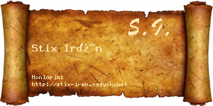 Stix Irén névjegykártya